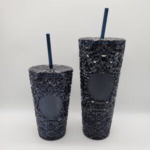 Starbucks Gem Royal NAVY MIDNIGHT BLUE 16 OZ & 24 Oz Tumbler Cold Cup Set 2024